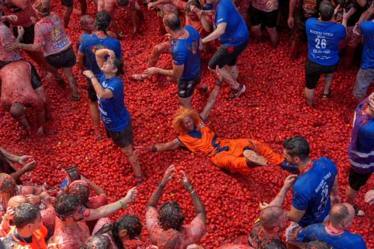 The epic La Tomatina food fight drew foreigners to paint a small Spanish town red